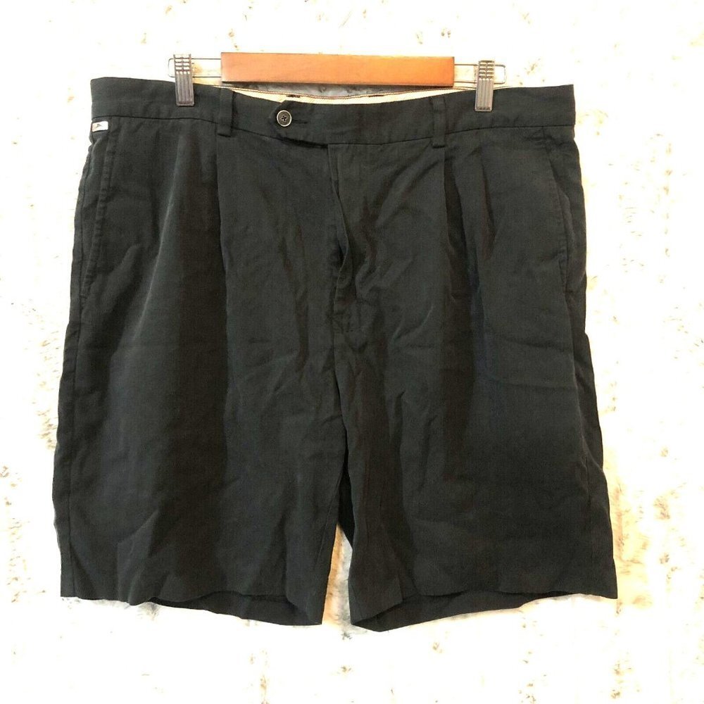 Tommy Bahama Mens Size 38 Silk Blend Shorts Black Casual Preppy Chino